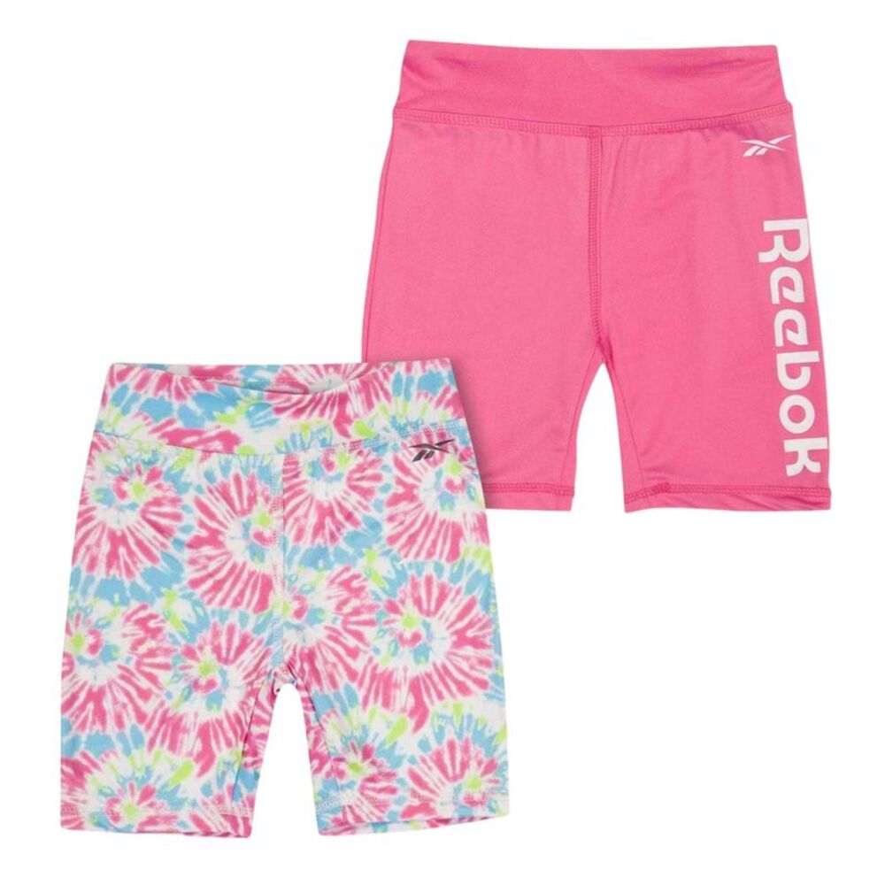 Reebok Childrens/Kids Jersey Tie Dye Shorts (Pack of 2) / Carmine Rose